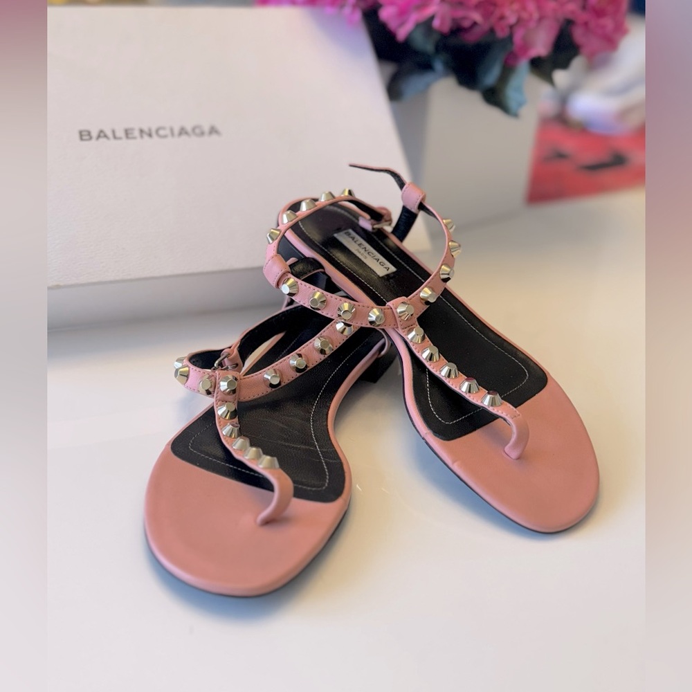 Authentic Balenciaga Rose Ballerine Studded Sandals – Size 36.5C (US 6.5) NIB
